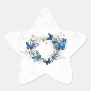 Adesivo Estrela Jewelry Heart with Butterflies Morpho