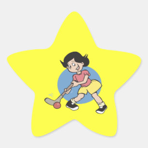 Adesivo Estrela Jogador da menina do hóquei em campo