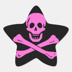 Adesivo Estrela Jolly Roger Pink
