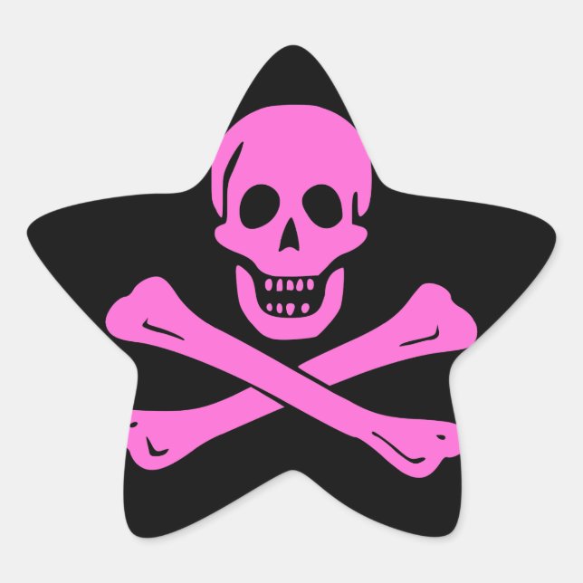 Adesivo Estrela Jolly Roger Pink (Frente)