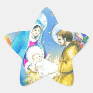 Adesivo Estrela Joyeuse Noel, cartão de Natal francês do vintage