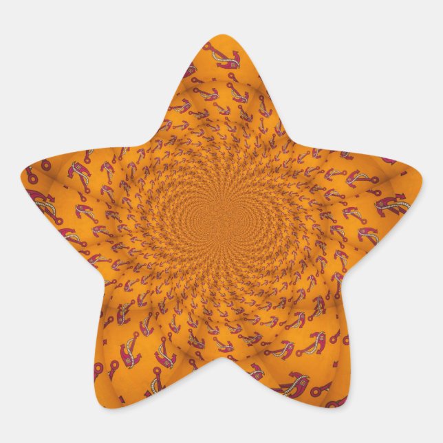 Adesivo Estrela Kaleidoscope Anchor Impressão de Arte (Frente)