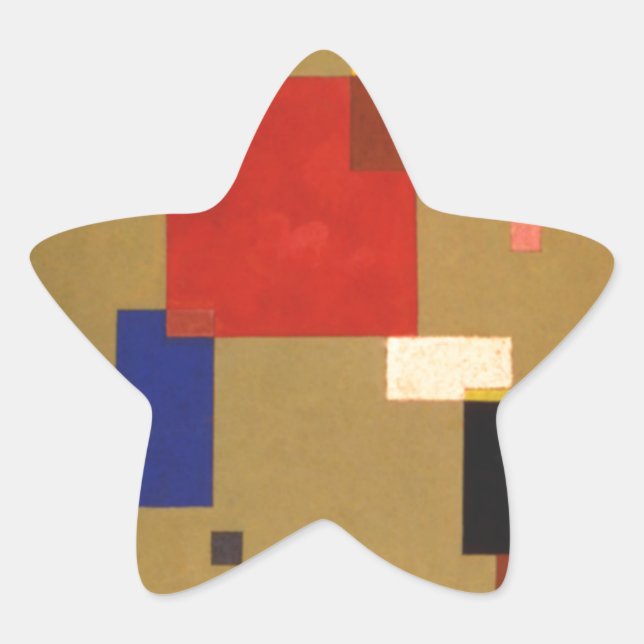 Adesivo Estrela Kandinsky Treze Retângulos Abstrato Painting (Frente)
