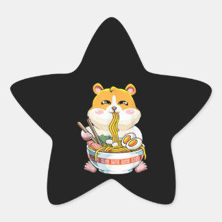 Adesivo Estrela Kawaii Ramen Cute Hamster