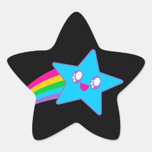 Adesivo Estrela Kawaii Rave Neon Star Rainbow