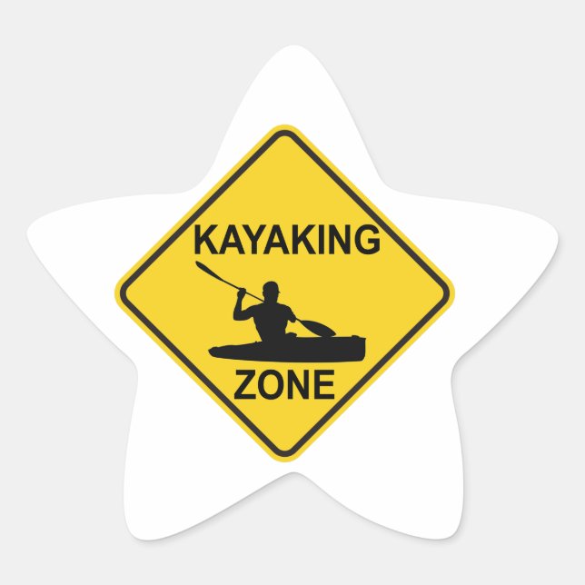 Adesivo Estrela Kayaking Zone Road Sign (Frente)