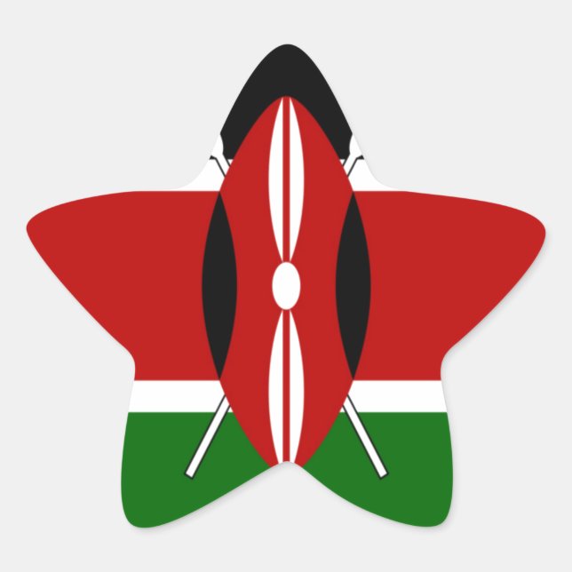 Adesivo Estrela Kenya Flag Art - Patriotic & Modern Design (Frente)