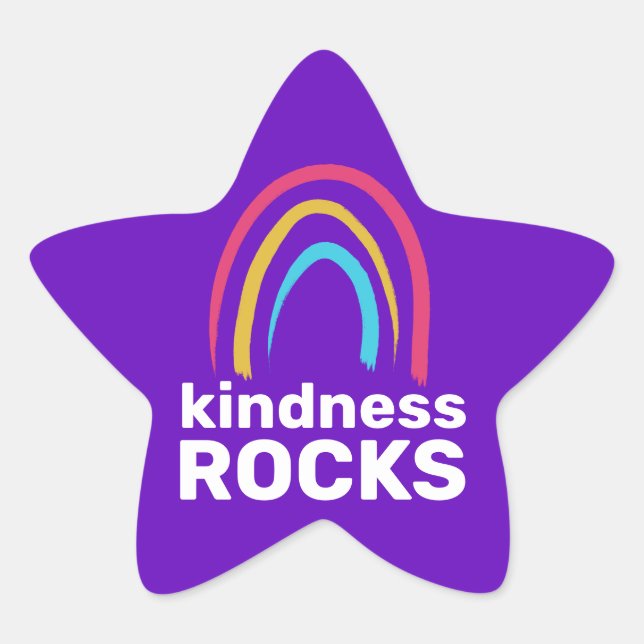 Adesivo Estrela Kindness Rocks Rainbow Star Stickers (Frente)