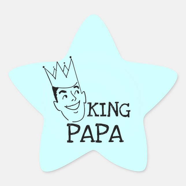 Adesivo Estrela King Papa T-shirts e presentes (Frente)
