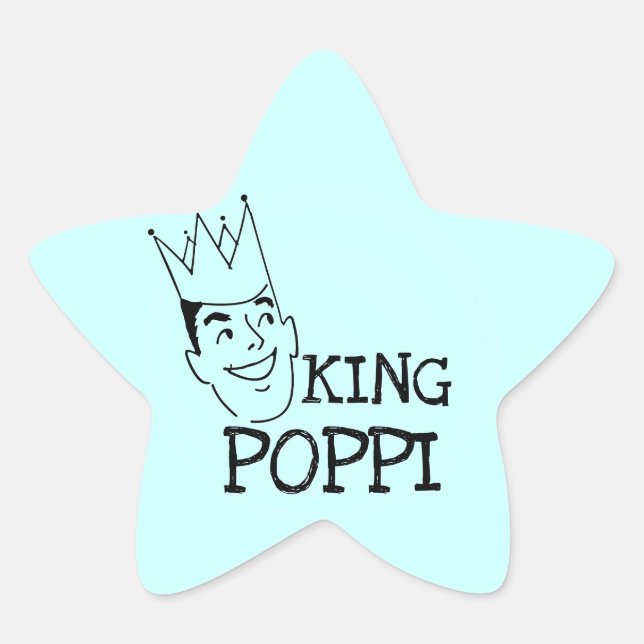 Adesivo Estrela King Poppi T-shirts e presentes (Frente)