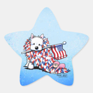 Adesivo Estrela KiniArt Liberty Westie Star Stickers