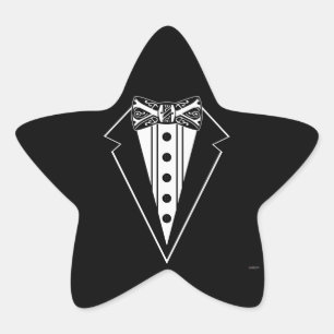 Adesivo Estrela Laço preto e branco com Tux