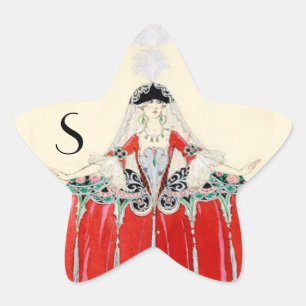 ADESIVO ESTRELA LADRE EM VERMELHO, BELEZA, FASHION COSTUME, MONOGR