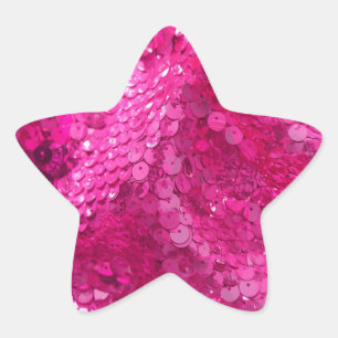 Adesivo Estrela Lantejoulas Rosa Quente