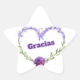 Adesivo Estrela Lavanda "Gracias" Palhetas Em Forma De Estrelas