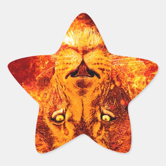 Adesivo Estrela Leão flamejante de Judah (Frente)