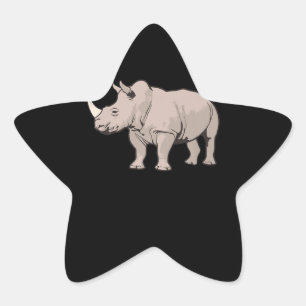 Adesivo Estrela Legal Rhino  Cute Chubby Rhino