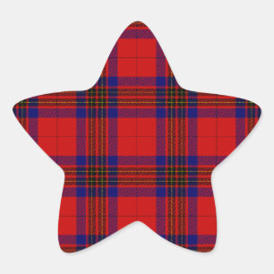 Adesivo Estrela Leslie tartan xadrez azul roxa