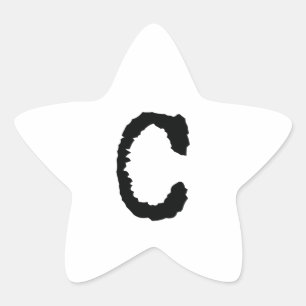 Adesivo Estrela Letra C