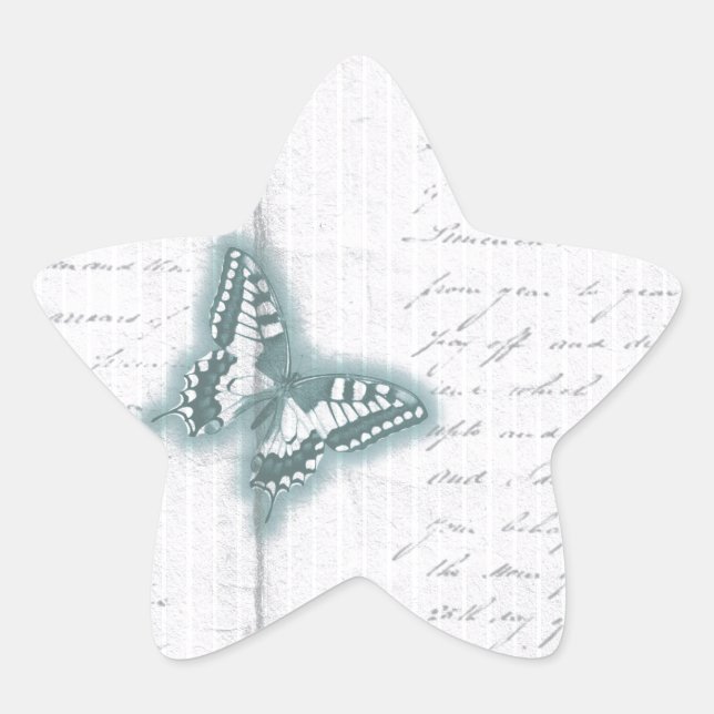 Adesivo Estrela Letra Vintage Butterfly (Frente)
