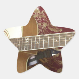 Adesivo Estrela Linda e adorável guitarra vítrea no Motif Africano