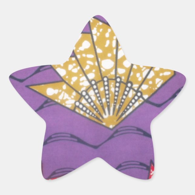 Adesivo Estrela Linda e espantosa arte Dourada púrpura africana (Frente)