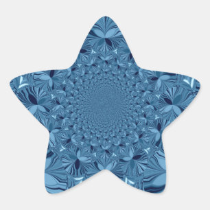 Adesivo Estrela Linda e Iridescente Arte Caleidoscópica Azul