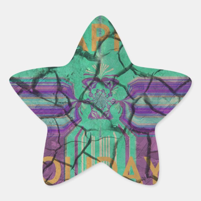 Adesivo Estrela Linda lama rústica amava texto artístico (Frente)