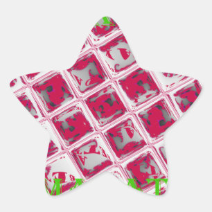 Adesivo Estrela Linda Na moda Vermelha Imagem Espelhada