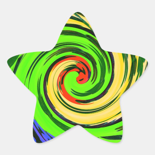 Adesivo Estrela Lindas e maravilhosas cores flóricas de onda de ve (Frente)