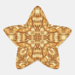 Adesivo Estrela Lindo padrão abstrato dourado