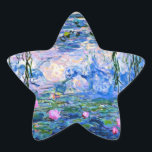 Adesivo Estrela Lírios d'água, 1919, por Claude Monet, Star Sticke<br><div class="desc">Lírios d'água,  pintura famosa de Claude Monet,  em 1919,  com cores sólidas coordenadas em cores púrpura e azul Monet,  prontos para misturar e combinar.</div>