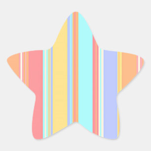 Adesivo Estrela Listras de Pastel