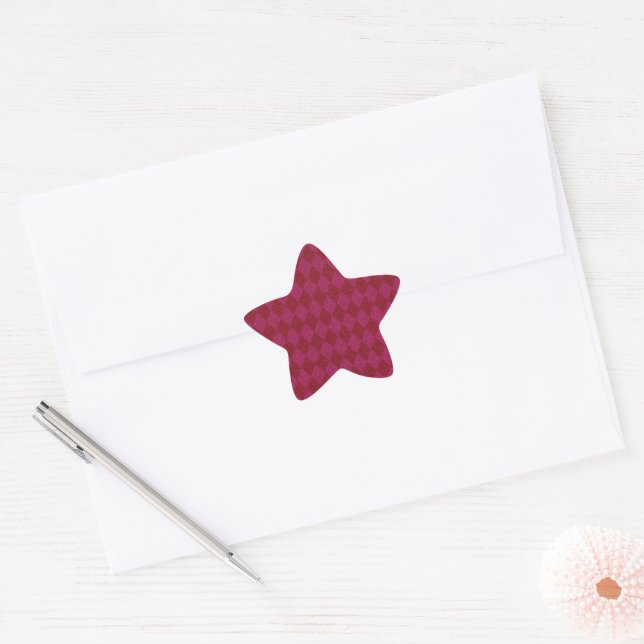 Adesivo Estrela Lítima de Diamante Rosa e Vermelho (Envelope)