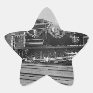 Adesivo Estrela locomotiva a vapor trem antigo ferroviário