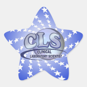 Adesivo Estrela LOGOTIPO Azul CLS - CIENTISTA DO LABORATÓRIO CLÍNI