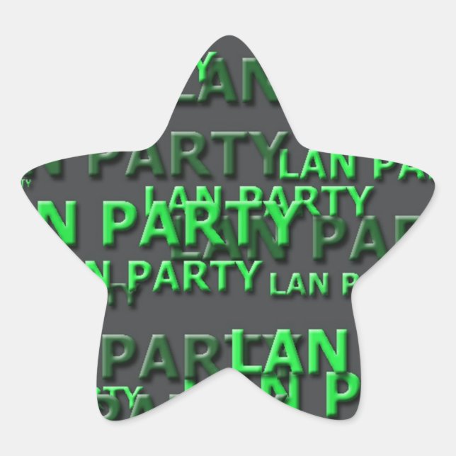 Adesivo Estrela Logotipo de Lan Party (Frente)