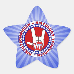 ADESIVO ESTRELA LOGOTIPO DO AMOR DA TECNOLOGIA DE HISTOLOGIA HT HI