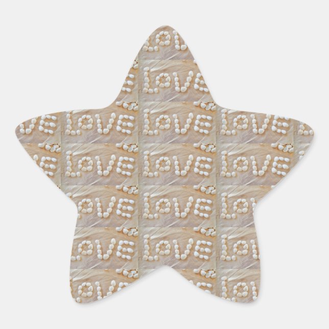 Adesivo Estrela Love Heart Sea Shell Beach Hearts Seashells Summer (Frente)
