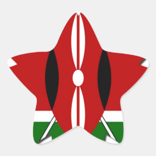 Adesivo Estrela Lovely Hearts Kenya: Flag Art Motif