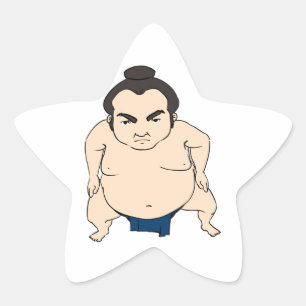 Adesivo Estrela Lutador japonês do Sumo dos desenhos animados