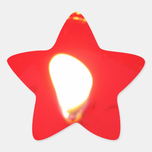 Adesivo Estrela Luz Vermelha, Chama, Vela, Amor de Natal (Frente)