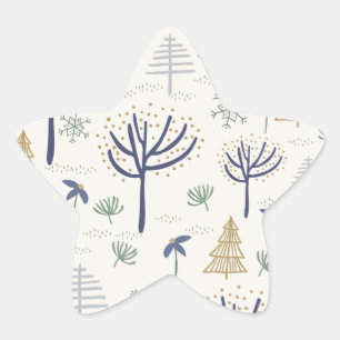 Adesivo Estrela Luzes e ornamentos das Árvores de Natal Douradas