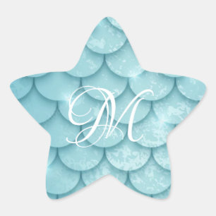 Adesivo Estrela M é para a Sereia Blue Scale Sticker