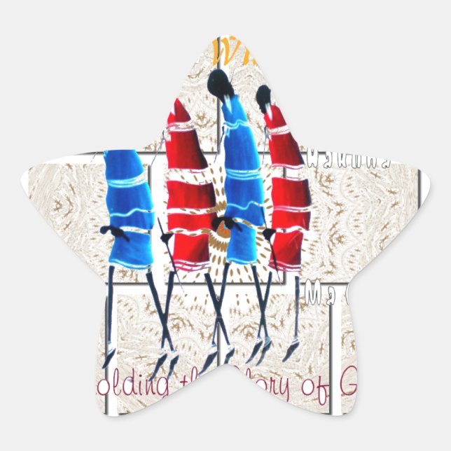 Adesivo Estrela Maasai Morans Christian Art Impressão (Frente)