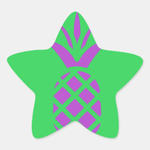Adesivo Estrela Maçã de pinheiro roxo em verde.