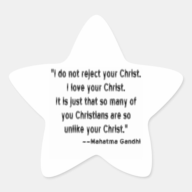 Adesivo Estrela Mahatma Gandhi sobre os cristãos (Frente)