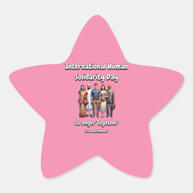 Adesivo Estrela Mais Fortes Juntos. Dia da Solidariedade Humana. (Frente)
