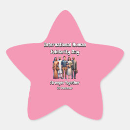 Adesivo Estrela Mais Fortes Juntos. Dia da Solidariedade Humana.