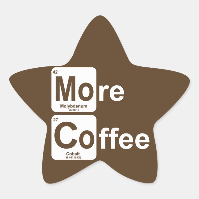 Adesivo Estrela Mais Mesa Periódica do Café (Frente)